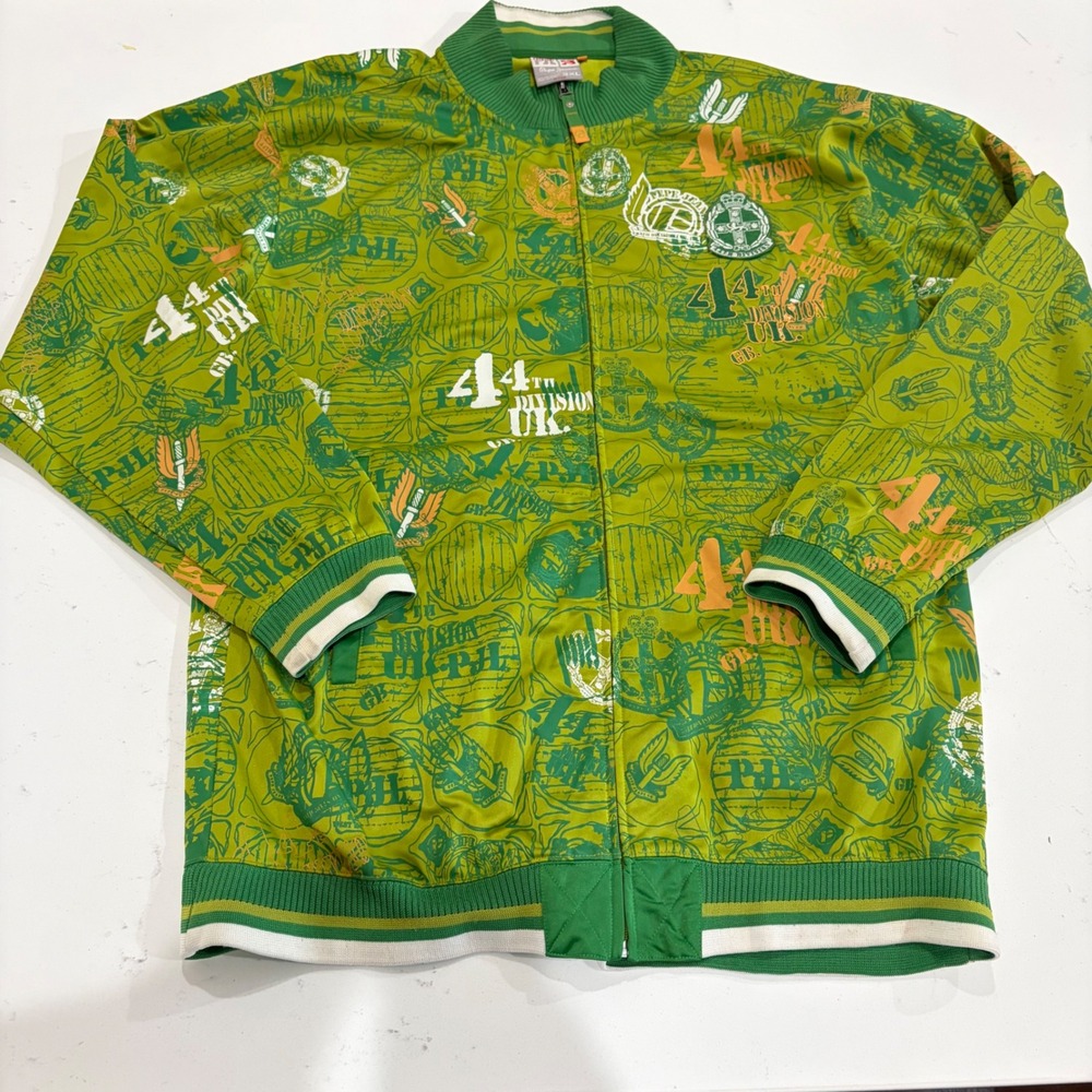 Vintage Pepe Jeans London 44th Division UK Track Jacket Green Graphic Mens 3XL